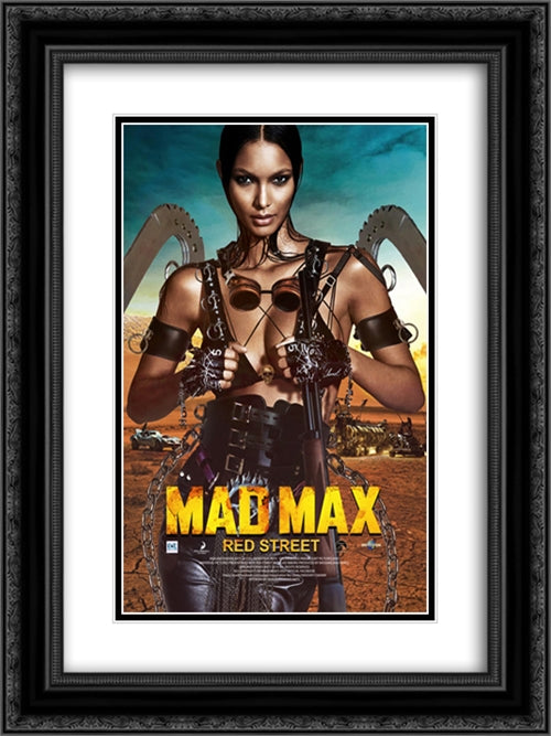 Mad Max Red Street 18x24 Black Ornate Wood Framed Movie Poster with Double Matting