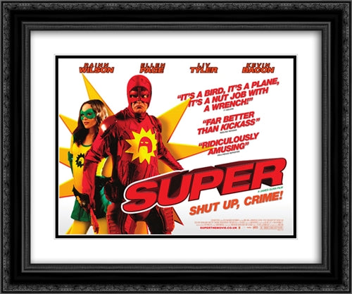 Super 24x20 Black Ornate Wood Framed Movie Poster with Double Matting