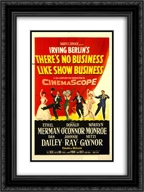 There's No Business Like Show Business 18x24 Black Ornate Wood Framed Movie Poster with Double Matting