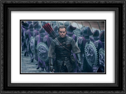 The Great Wall 24x18 Black Ornate Wood Framed Movie Poster with Double Matting
