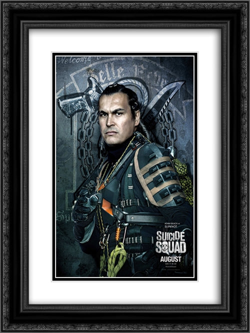 Suicide Squad 18x24 Black Ornate Wood Framed Movie Poster with Double Matting
