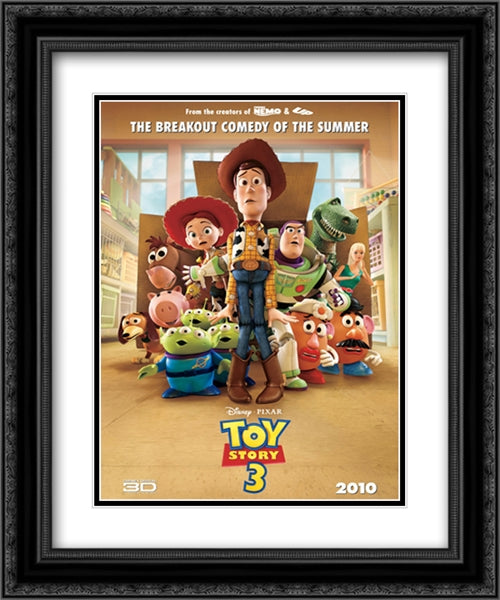 Toy Story 3 20x24 Black Ornate Wood Framed Movie Poster with Double Matting
