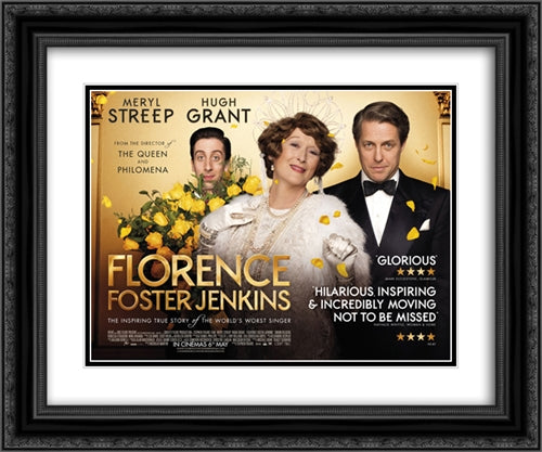 Florence Foster Jenkins 24x20 Black Ornate Wood Framed Movie Poster with Double Matting