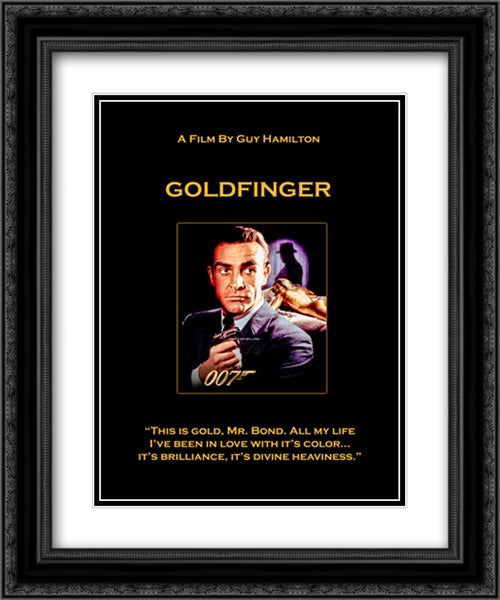 Goldfinger 20x24 Black Ornate Wood Framed Movie Poster with Double Matting