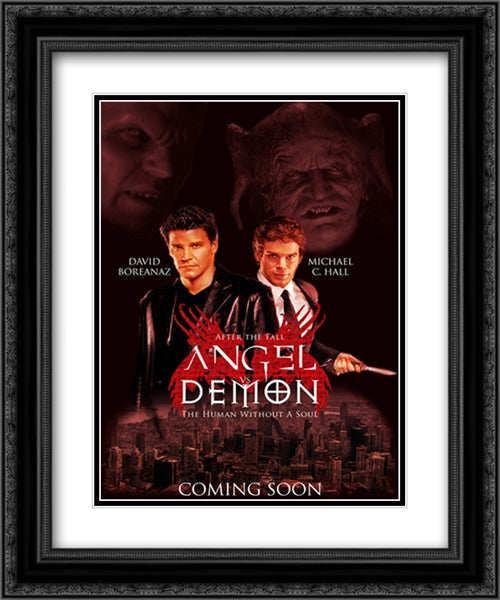 Angel vs. Demon 20x24 Black Ornate Wood Framed Movie Poster with Double Matting