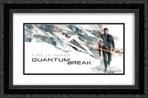 Quantum Break 24x16 Black Ornate Wood Framed Movie Poster with Double Matting