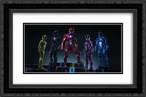Power Rangers 24x16 Black Ornate Wood Framed Movie Poster with Double Matting