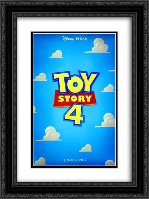 Toy Story 4 18x24 Black Ornate Wood Framed Movie Poster with Double Matting