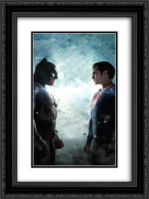 Batman vs. Superman 18x24 Black Ornate Wood Framed Movie Poster with Double Matting