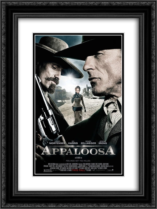 Appaloosa 18x24 Black Ornate Wood Framed Movie Poster with Double Matting