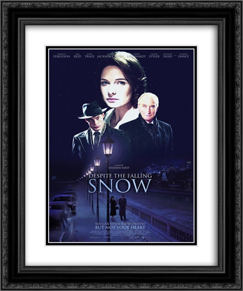 Despite the Falling Snow 20x24 Black Ornate Wood Framed Movie Poster with Double Matting