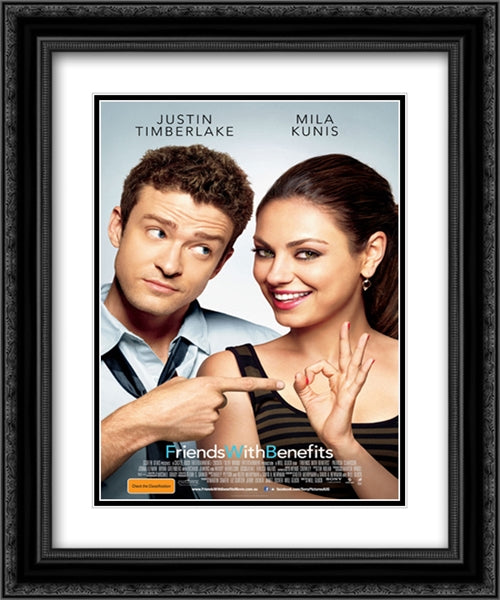 Friends with Benefits 20x24 Black Ornate Wood Framed Movie Poster with Double Matting