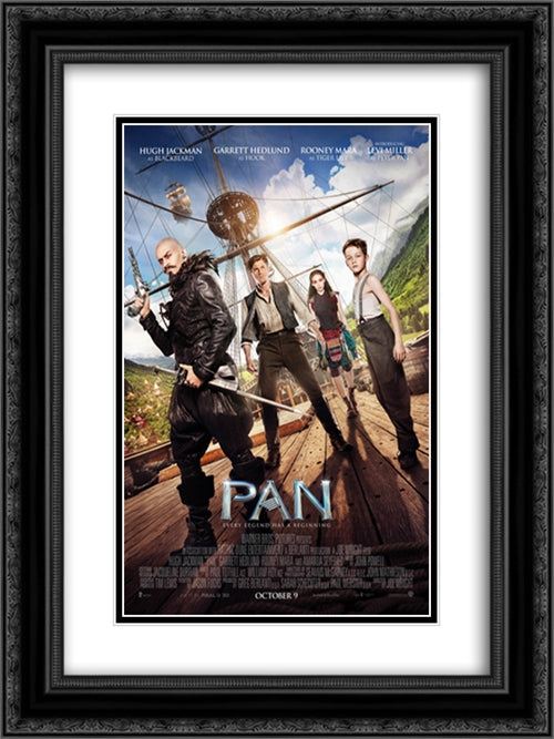 Pan 18x24 Black Ornate Wood Framed Movie Poster with Double Matting