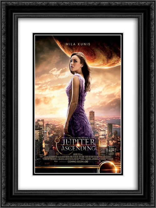 Jupiter Ascending 18x24 Black Ornate Wood Framed Movie Poster with Double Matting