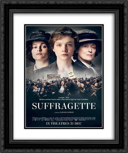 Suffragette 20x24 Black Ornate Wood Framed Movie Poster with Double Matting