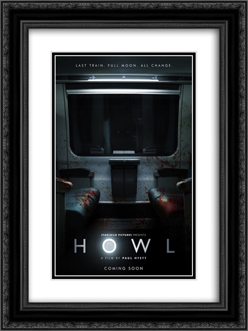 Howl 18x24 Black Ornate Wood Framed Movie Poster with Double Matting