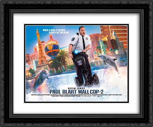 Paul Blart Mall Cop 2 24x20 Black Ornate Wood Framed Movie Poster with Double Matting