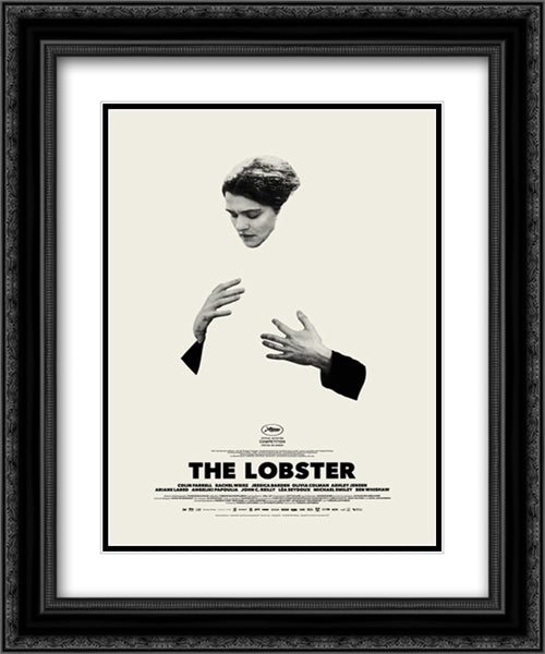 The Lobster 20x24 Black Ornate Wood Framed Movie Poster with Double Matting