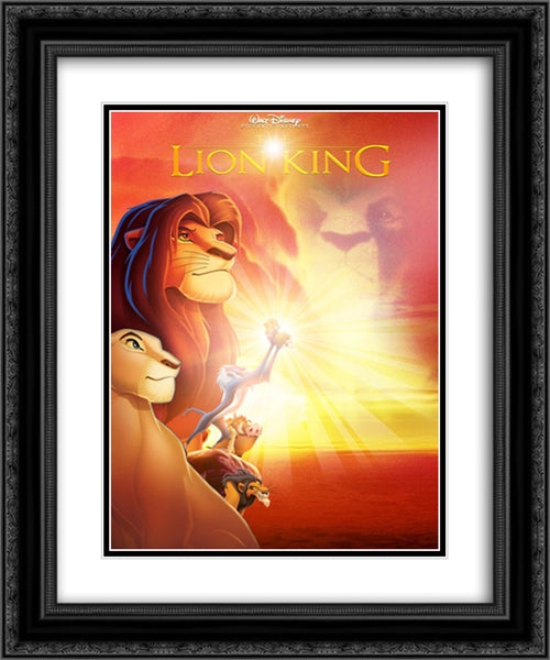 Lion King 20x24 Black Ornate Wood Framed Movie Poster with Double Matting