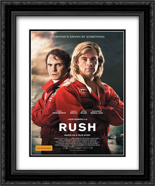 Rush 20x24 Black Ornate Wood Framed Movie Poster with Double Matting