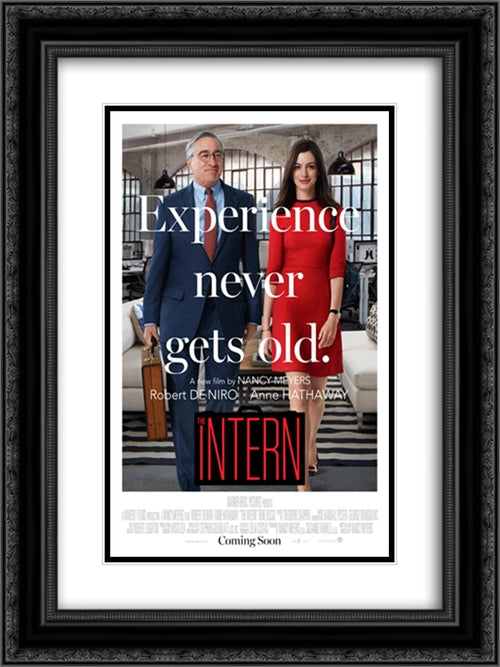 The Intern 18x24 Black Ornate Wood Framed Movie Poster with Double Matting
