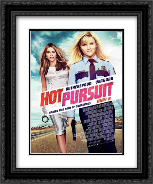 Hot Pursuit 20x24 Black Ornate Wood Framed Movie Poster with Double Matting