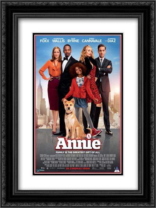 Annie 18x24 Black Ornate Wood Framed Movie Poster with Double Matting