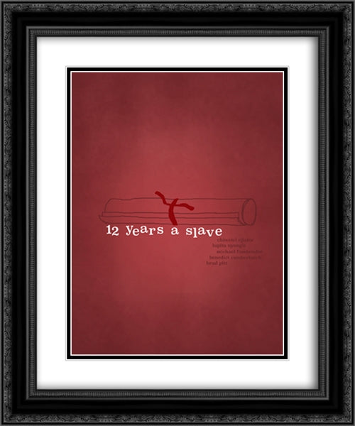 12 Years a Slave 20x24 Black Ornate Wood Framed Movie Poster with Double Matting
