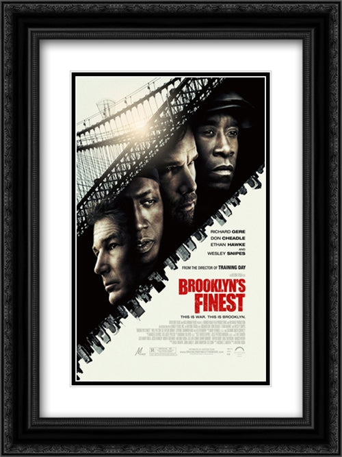 Brooklyn's Finest 18x24 Black Ornate Wood Framed Movie Poster with Double Matting