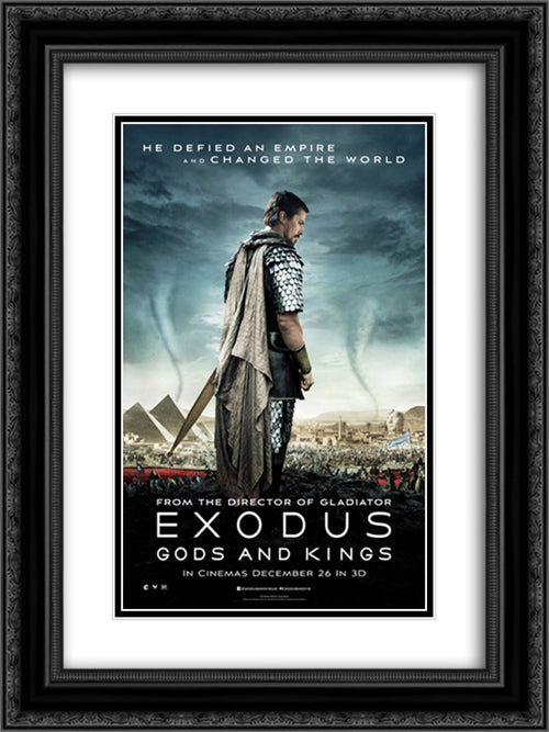 Exodus Gods and Kings 18x24 Black Ornate Wood Framed Movie Poster with Double Matting