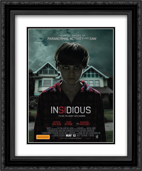 Insidious 20x24 Black Ornate Wood Framed Movie Poster with Double Matting