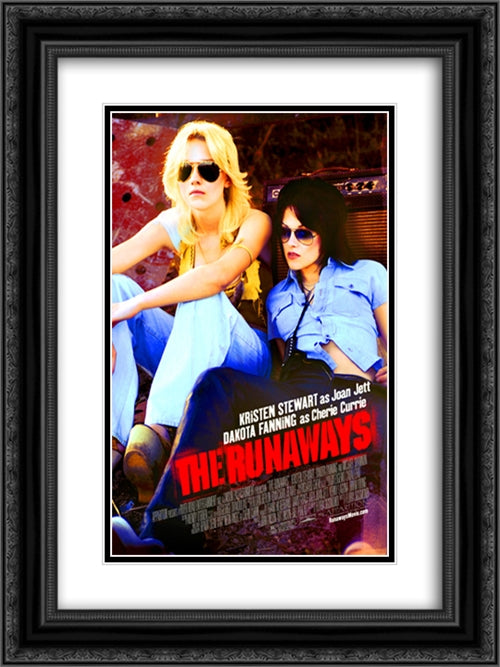 The Runaways 18x24 Black Ornate Wood Framed Movie Poster with Double Matting