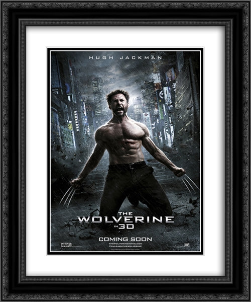 The Wolverine 20x24 Black Ornate Wood Framed Movie Poster with Double Matting