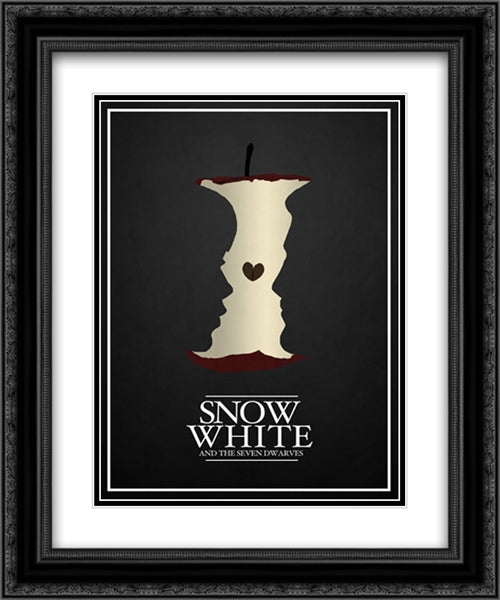Snow White 20x24 Black Ornate Wood Framed Movie Poster with Double Matting