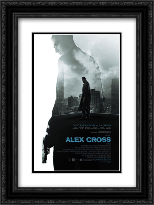 Alex Cross 18x24 Black Ornate Wood Framed Movie Poster with Double Matting