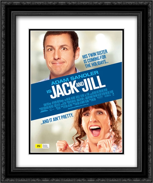 Jack and Jill 20x24 Black Ornate Wood Framed Movie Poster with Double Matting