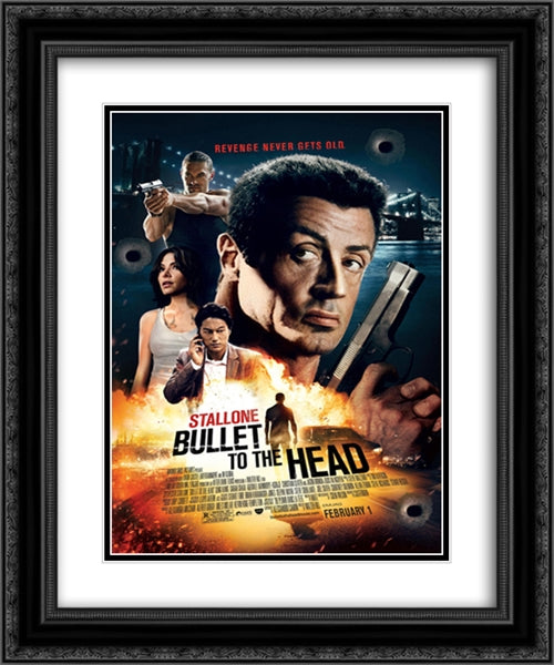 Bullet to the Head 20x24 Black Ornate Wood Framed Movie Poster with Double Matting
