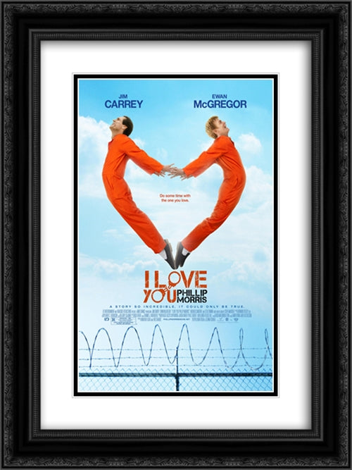 I Love You Phillip Morris 18x24 Black Ornate Wood Framed Movie Poster with Double Matting