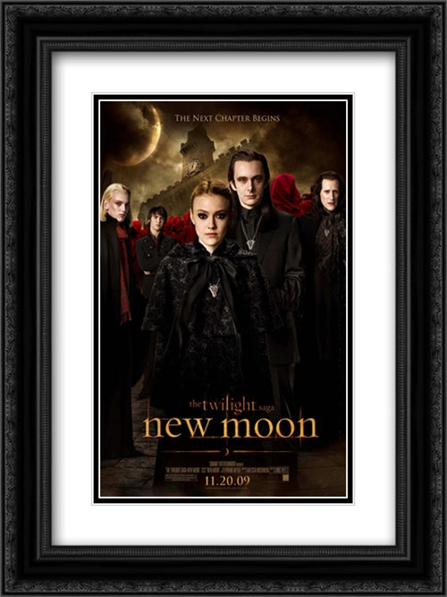 The Twilight Saga New Moon 18x24 Black Ornate Wood Framed Movie Poster with Double Matting