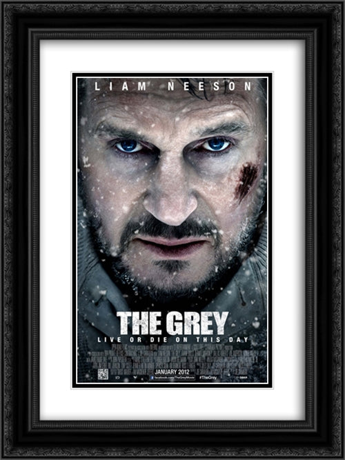 The Grey 18x24 Black Ornate Wood Framed Movie Poster with Double Matting