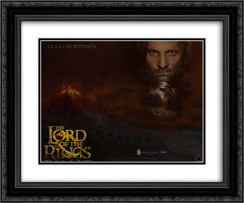 The Lord of the Rings 24x20 Black Ornate Wood Framed Movie Poster with Double Matting