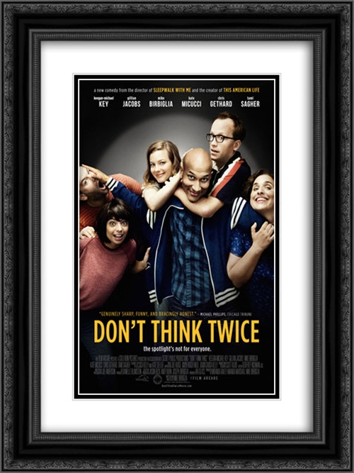 Don't Think Twice 18x24 Black Ornate Wood Framed Movie Poster with Double Matting
