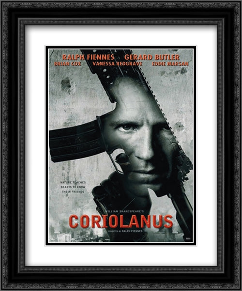 Coriolanus 20x24 Black Ornate Wood Framed Movie Poster with Double Matting