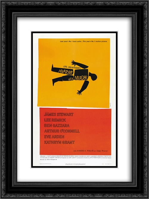 Anatomy of a Murder 18x24 Black Ornate Wood Framed Movie Poster with Double Matting