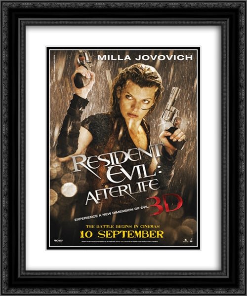 Resident Evil Afterlife 20x24 Black Ornate Wood Framed Movie Poster with Double Matting