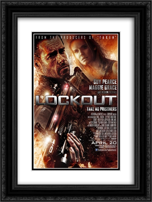 Knockout 18x24 Black Ornate Wood Framed Movie Poster with Double Matting