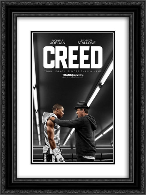 Creed 18x24 Black Ornate Wood Framed Movie Poster with Double Matting
