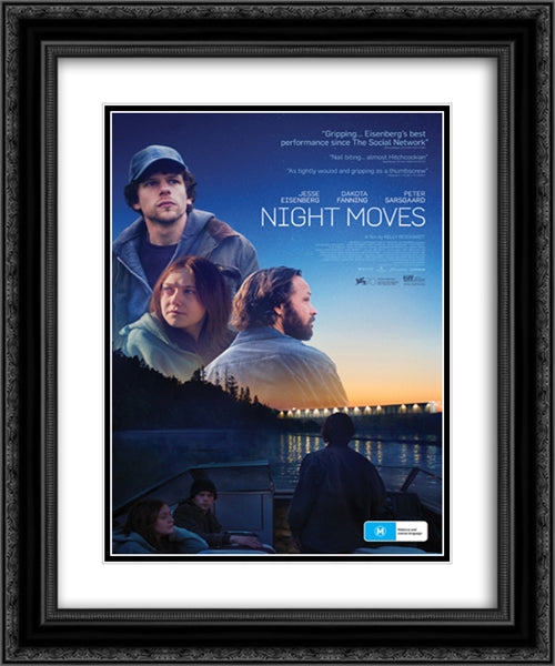 Night Moves 20x24 Black Ornate Wood Framed Movie Poster with Double Matting
