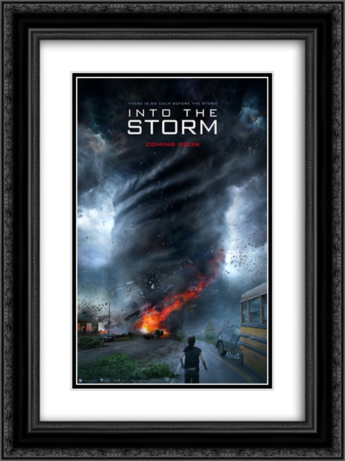 Into the Storm 18x24 Black Ornate Wood Framed Movie Poster with Double Matting