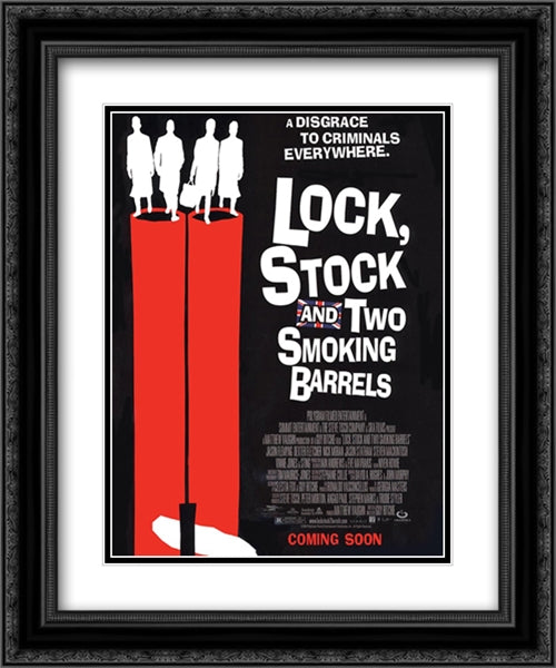 Lock, Stock and Two Smoking Barrels 20x24 Black Ornate Wood Framed Movie Poster with Double Matting